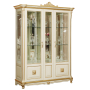 Шкаф-витрина 3д Алези Люкс П1.349.0.05 Слоновая кость с золочением