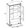 Шкаф с витриной 1V1D1S TOSCANA NEW Персидский жемчуг + Дуб каньон внутреннее устройство