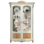 Шкаф с витриной Альба 5 П 485 05 Слоновая кость с золочением