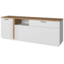 Тумба MATEO (Матео) RTV 2D1SN Белый + Дуб Наварра