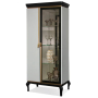 Шкаф с витриной Милана ММ-329-02 Альба + черная эмаль с золотом