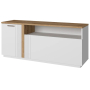 Тумба MATEO (Матео) RTV 2DN Белый + Дуб Наварра