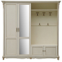 Шкаф комбинированный Алези 2з (прихожая) Слоновая кость с золочением Фасад