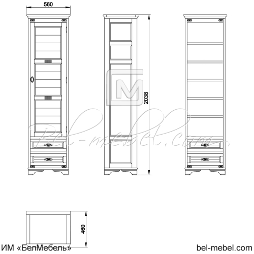 Шкаф для белья "Марина" эскиз 116