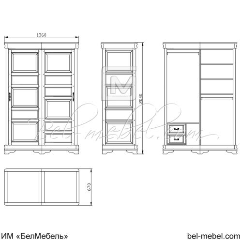 Шкаф для одежды "Маэстро" СКМ-002-60