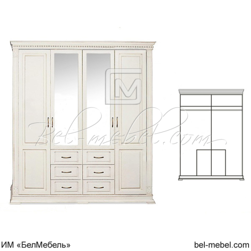 Шкаф для одежды 4Д "Верди Классик" П3.0487.1.01