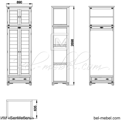 Шкаф для одежды "Марина" эскиз 55