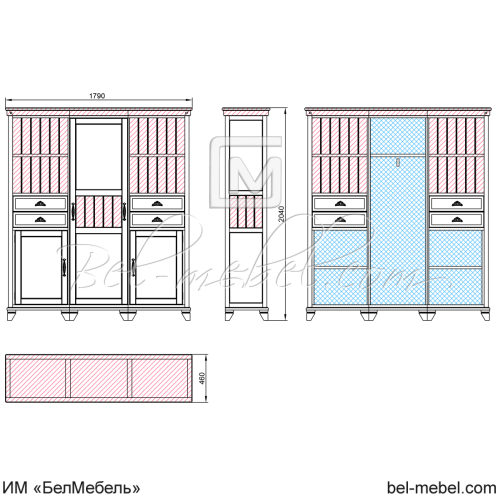 Шкаф комбинированный "Винтаж" СКМ-006-27