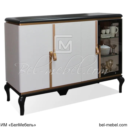 Тумба Милана ММ-329-05 Альба + черная эмаль с золотом
