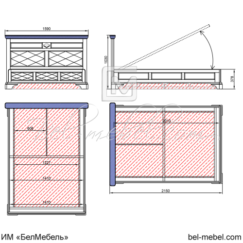 Кровать "Софи" СКМ-004-23П/1400