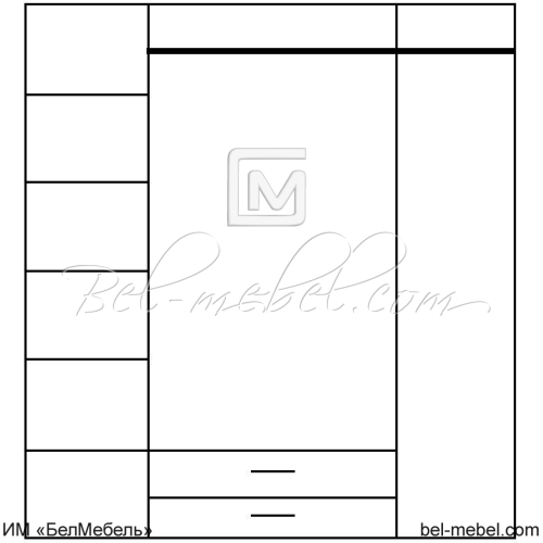 Шкаф для одежды TIFFANY 4D2SZ 4-х дв.