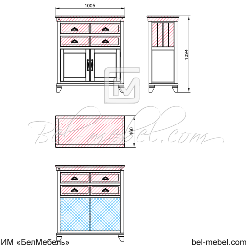 Тумба "Винтаж" СКМ-006-13