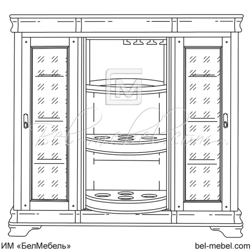Шкаф комбинированный "Маэстро" эскиз 24