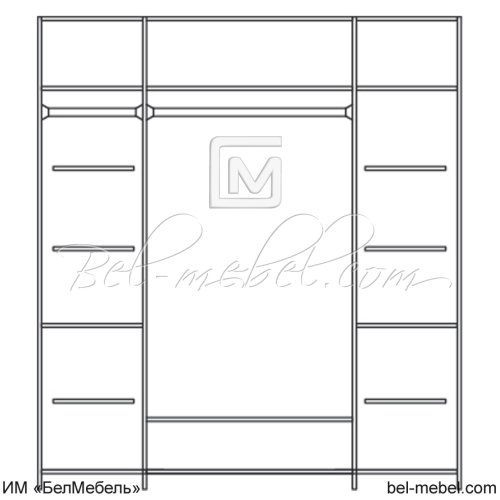 Шкаф для одежды "Нинель" 4-х дв. с зеркалами ММ-167-01/04