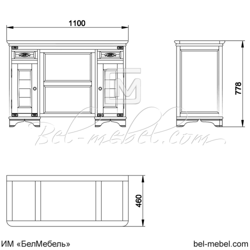Стол туалетный "Марина" СКМ-001-59