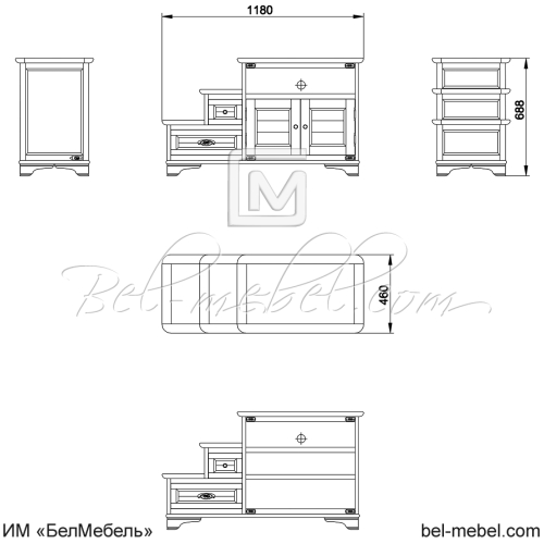 Тумба под ТВ "Марина" СКМ-001-25-01