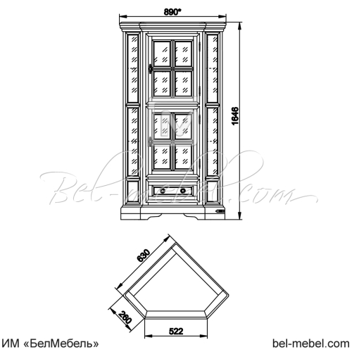 Витрина угловая "Сальвина" СКМ-003-51