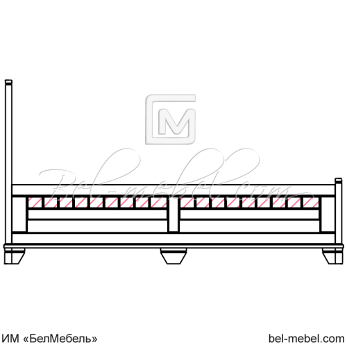 Кровать двойная эскиз 30