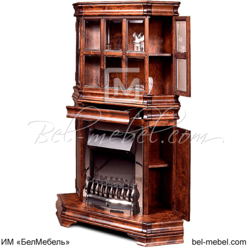 Шкаф с витриной угловой "Маэстро" СКМ-002-29 (портал камина)