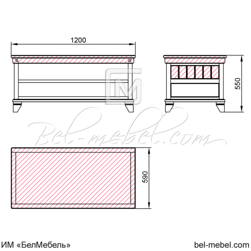 Стол журнальный "Винтаж" СКМ-006-42