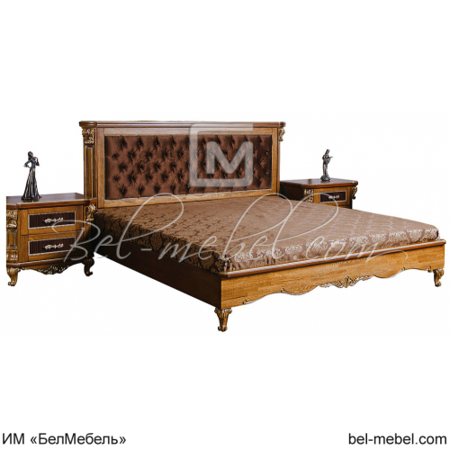 Кровать двойная Альба 161п П 524 051 Палисандр с золочением
