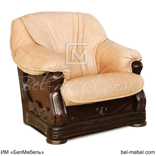 Кресло Милан-1 (Дуб (Черешня), Нат. кожа 2030 Гр.1)