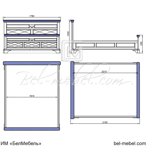 Кровать "Софи" эскиз 41/1600