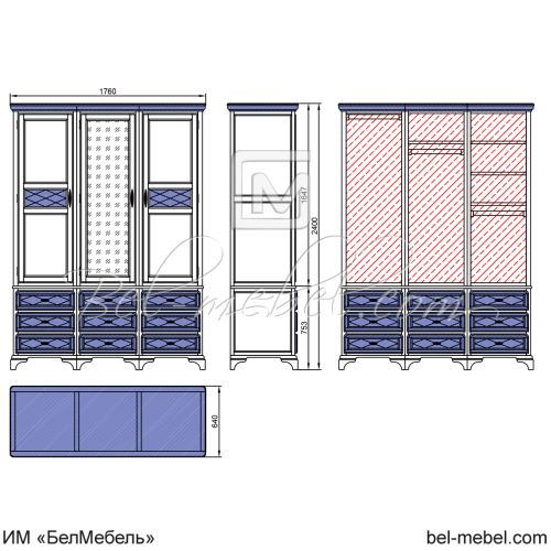 Шкаф для одежды "Софи" эскиз 65