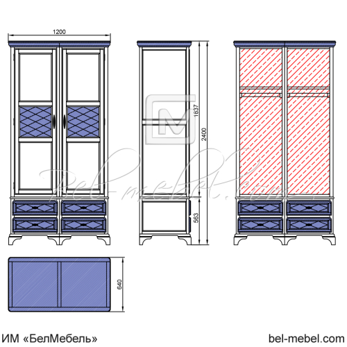 Шкаф для одежды "Софи" эскиз 62