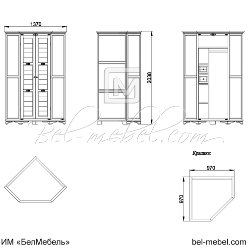 Шкаф для одежды угловой "Марина" СКМ-001-16