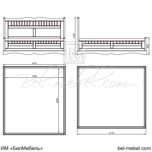 Кровать "Винтаж" СКМ-006-22/1800