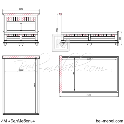 Кровать "Винтаж" СКМ-006-24/1200