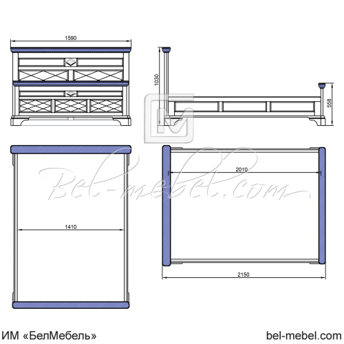 Кровать "Софи" эскиз 41/1400
