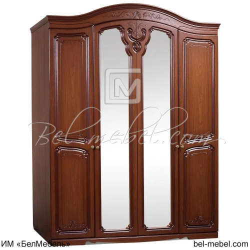 Шкаф для одежды 4-дв Валерия Форест Деко Орех