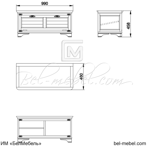Тумба для обуви "Марина" эскиз 164