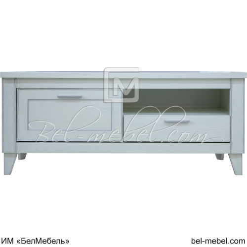 Тумба Амадей П635.02 Слоновая кость с серебрением вид спереди