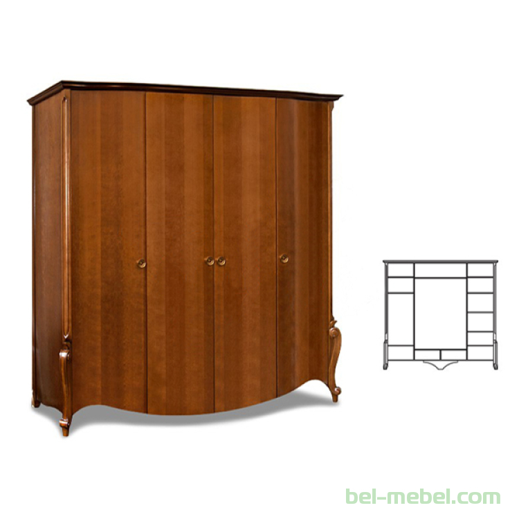 Шкаф для одежды "Луиза" 4-х дв. без зеркала ММ-227-01/04Б