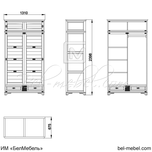 Шкаф для одежды "Марина" СКМ-001-13А