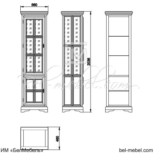Шкаф для книг "Сальвина" эскиз 51