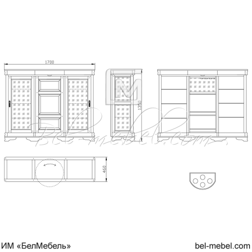 Шкаф комбинированный "Маэстро" эскиз 30
