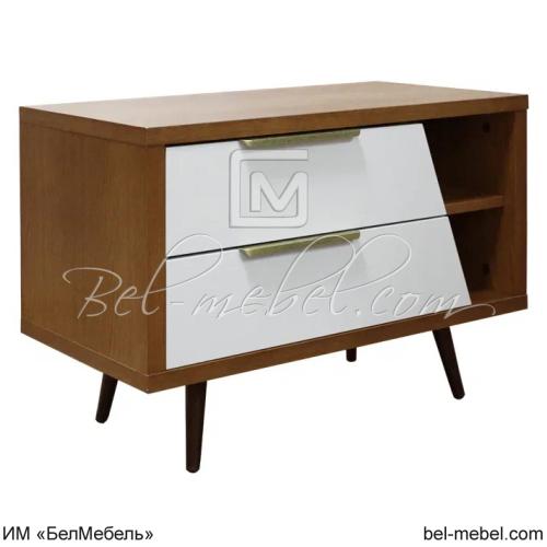 Тумба прикроватная Дельта ММ-356-03 Дуб (Конья с патиной) + Айвори