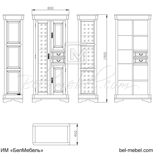 Шкаф с витриной "Маэстро" СКМ-002-63