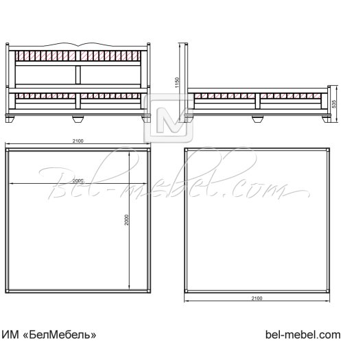 Кровать "Винтаж" эскиз 30