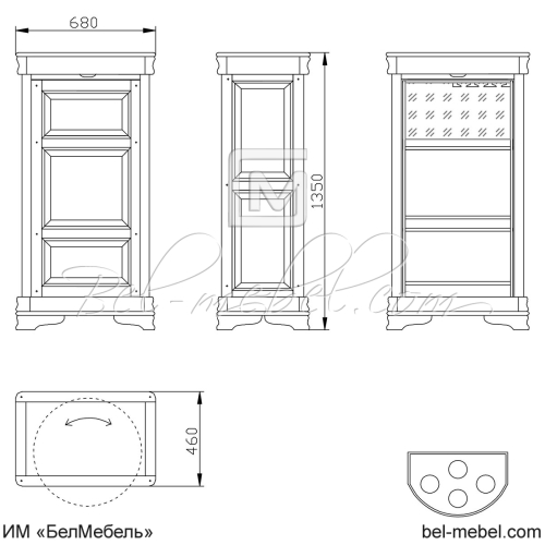 Шкаф комбинированный "Маэстро" эскиз 27