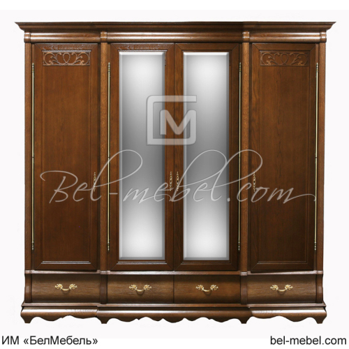 Шкаф для одежды "Оскар" 4-х дв. с зеркалом ММ-216-01/04