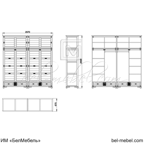 Шкаф для одежды "Марина" эскиз 48