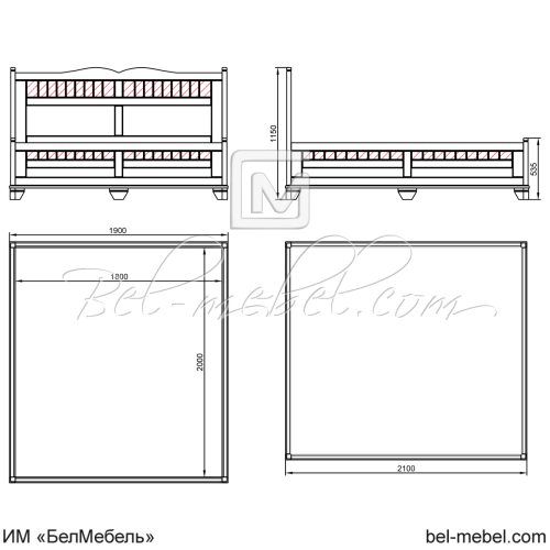 Кровать "Винтаж" СКМ-006-23/1800