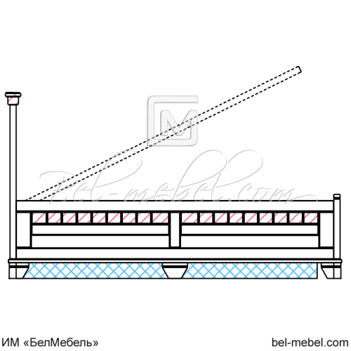 Кровать двойная 006 24П 1200 с подъемным механизмом