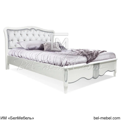 Кровать Лаура ММ-267-02-14Б-1 Альба с серебрением