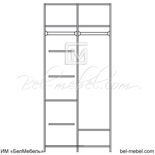 Шкаф для одежды "Нинель" 2-х дв. без зеркала ММ-167-01/08Б